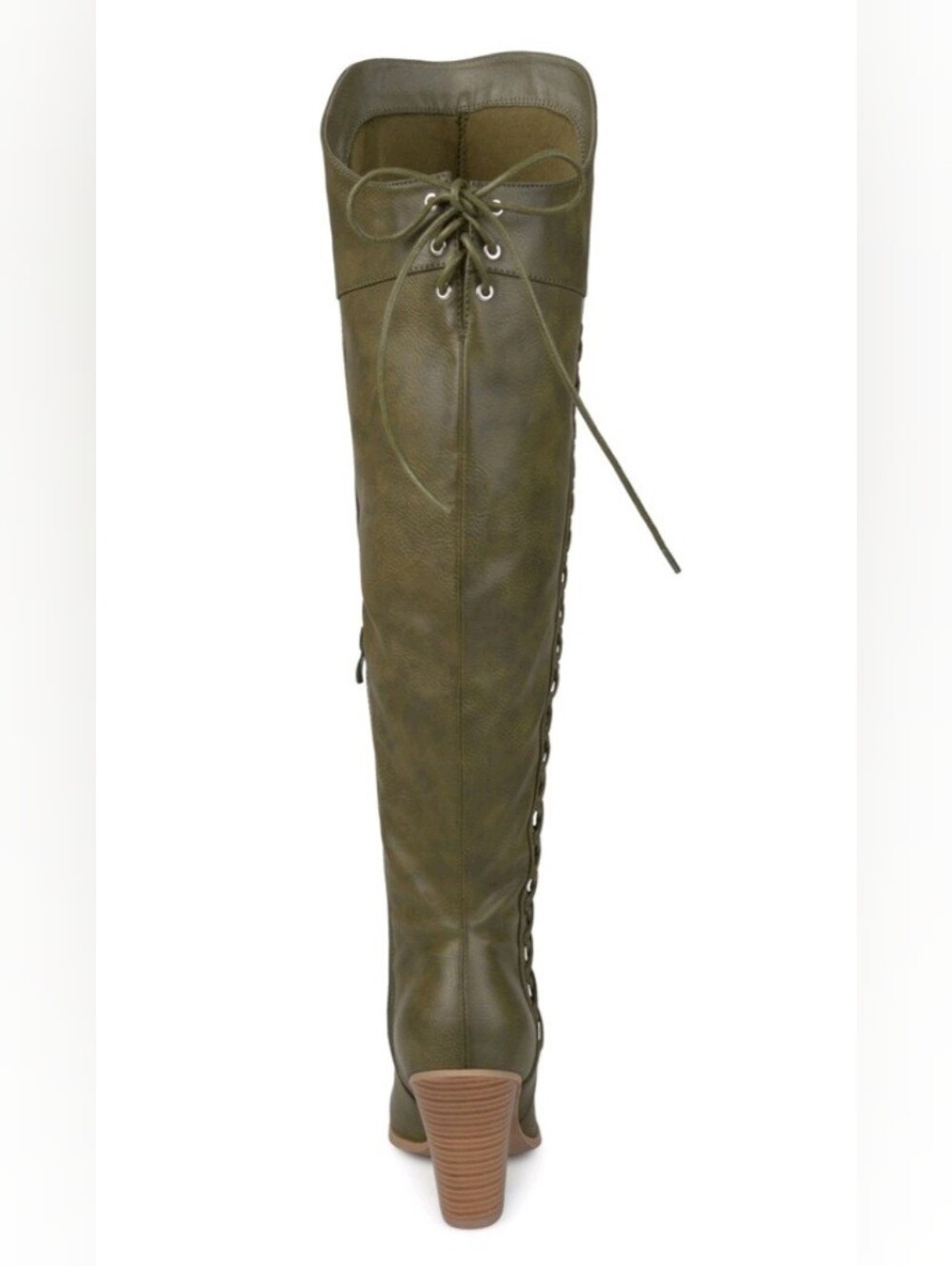 Journee Collection Olive Lace-Up Over-the-Knee Stacked Heel Boots Size 8 - Picture 3 of 15